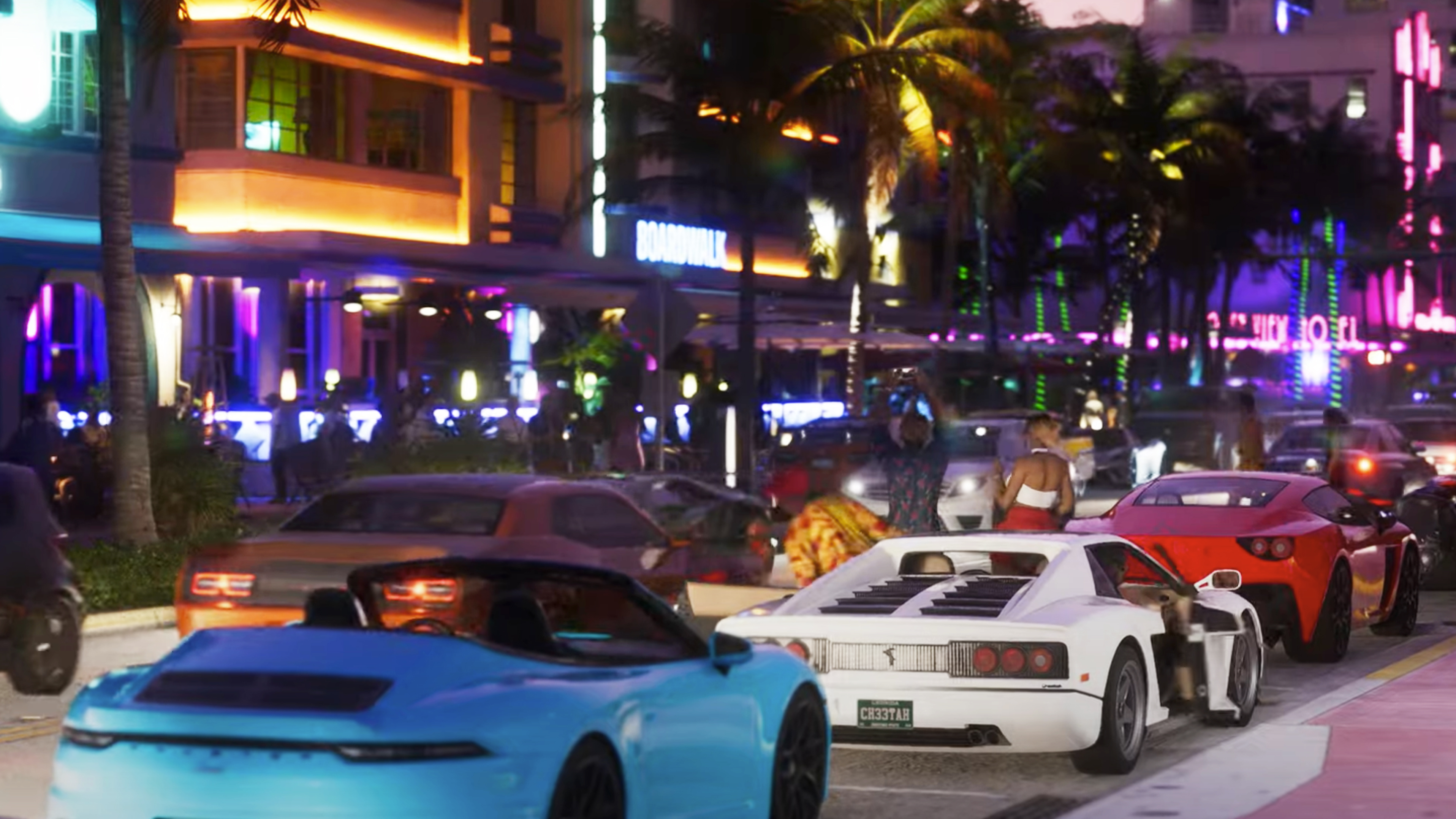Picture of gta vi cars in night street